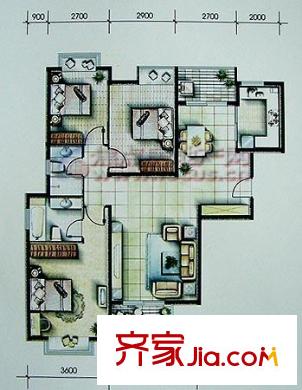奧林匹克花園四期 3室 戶型圖
