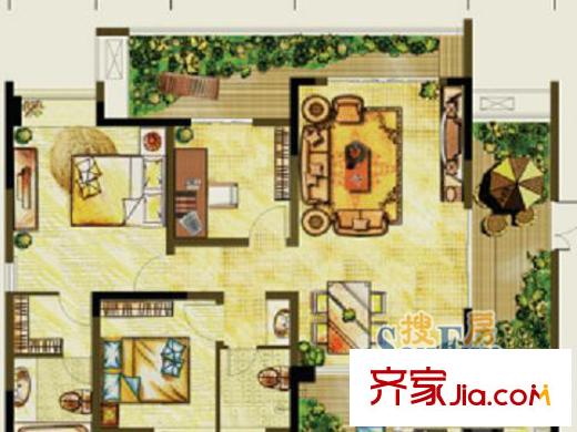 華宇林泉雅舍二期戶型圖戶型圖11 2室2廳1衛(wèi)1廚