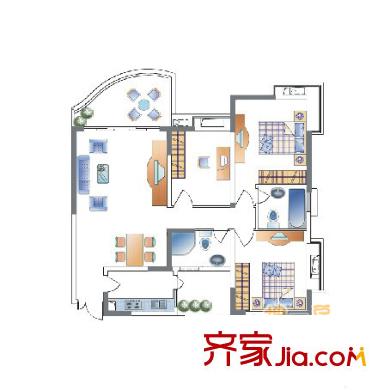 華宇林泉雅舍二期戶型圖戶型圖14 2室2廳2衛(wèi)1廚