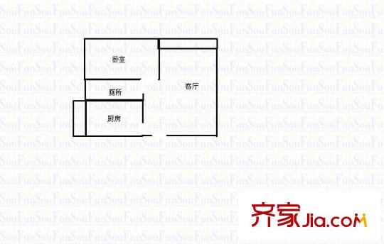 奧林匹克花園四期 1室 戶型圖