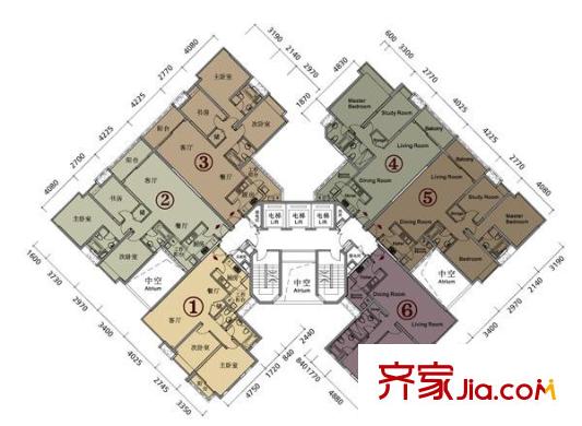 瑞安重慶天地戶型圖10號樓 3-31/F 