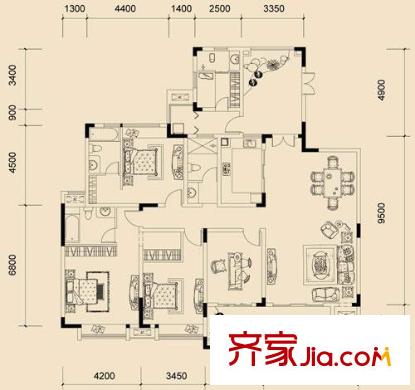 保利高爾夫豪園戶型圖A戶型 5室2廳4衛(wèi)1廚
