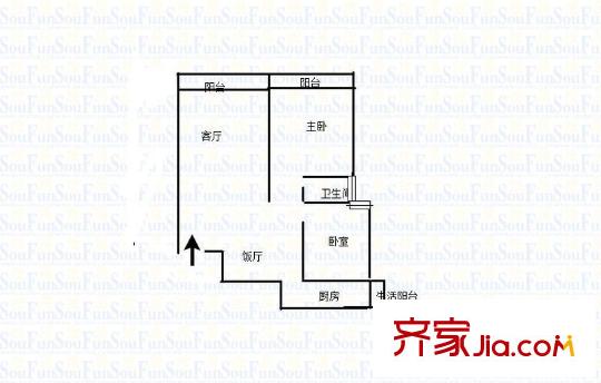 融匯溫泉城B區(qū) 2室 戶型圖