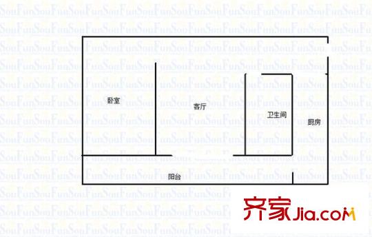 融匯溫泉城B區(qū) 1室 戶型圖