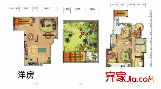 金科公園王府戶型圖一期洋房A2幢標(biāo)準(zhǔn)層2F戶型 4室2廳2衛(wèi)1廚