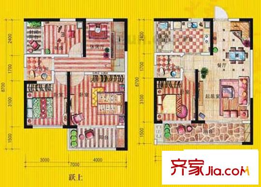 融僑諾丁陽光戶型圖2、10號(hào)樓-A1 3室2廳2衛(wèi)1廚
