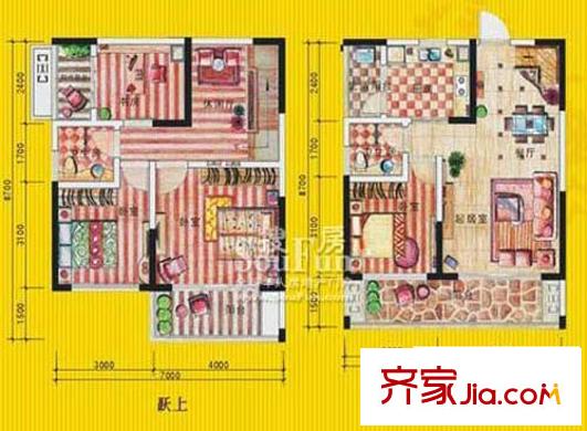 融僑諾丁陽光戶型圖2號、10號樓-A1 3室2廳2衛(wèi)1廚