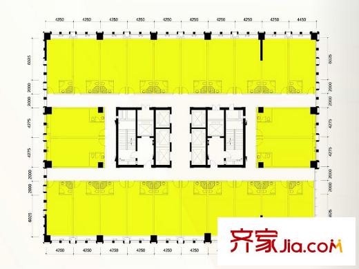 力帆紅星國際廣場玫瑰天街一期公C1棟寓soho標(biāo)準(zhǔn)層平面圖 1室1廳1衛(wèi)