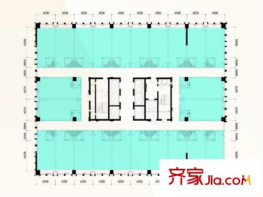 力帆紅星國際廣場玫瑰天街一期公寓C1棟loft標(biāo)準(zhǔn)層平面圖 1室1廳1衛(wèi)