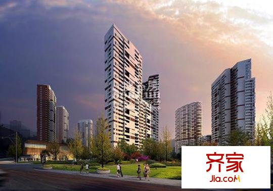 融匯溫泉城A區(qū)外景圖融匯國際全景透視黃昏