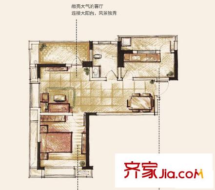 融匯溫泉城A區(qū)戶型圖9號樓舒適一房 1室1廳1衛(wèi)1廚