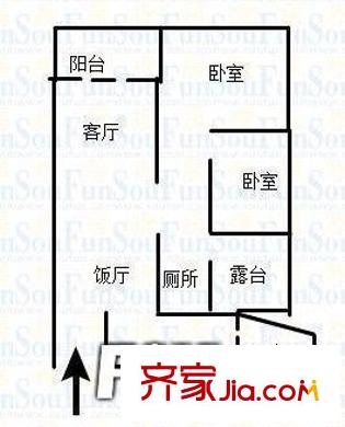 奧林匹克花園七期紫楓郡 3室 戶型圖