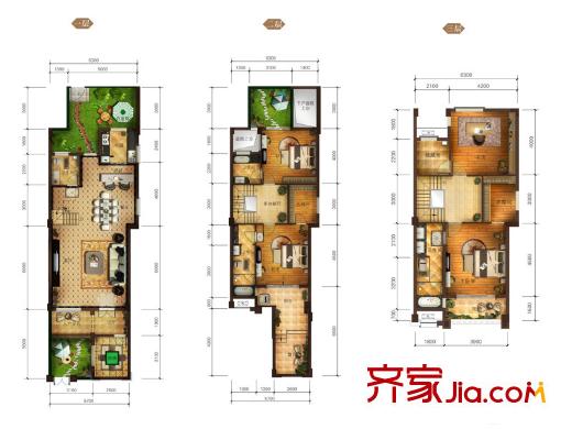金科中央御院二期寬景院墅標(biāo)準(zhǔn)層A1戶型 4室3廳3衛(wèi)1廚