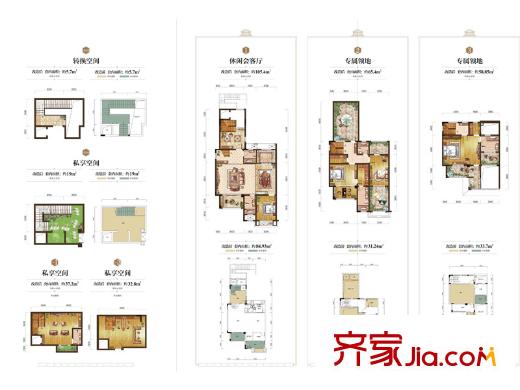金科中央御院二期寬景別墅標(biāo)準(zhǔn)層C4a戶型 4室4廳4衛(wèi)1廚