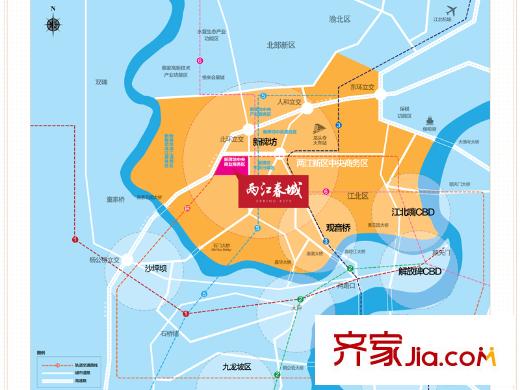 兩江春城小區(qū)區(qū)位圖