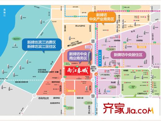 兩江春城功能區(qū)位圖