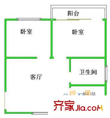 巴里新村戶型圖 戶型圖 2室1廳1衛(wèi)1廚