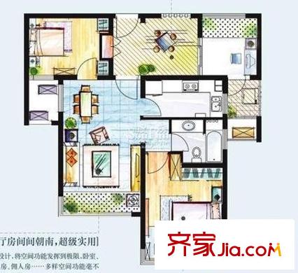 桃花塢小區(qū)戶型圖戶型圖 2室2廳2衛(wèi)1廚