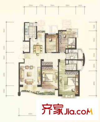 桃花塢小區(qū)戶型圖戶型圖 3室2廳2衛(wèi)1廚