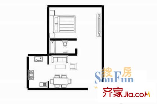 桃花塢小區(qū)戶(hù)型圖戶(hù)型圖 1室1廳1衛(wèi)1廚