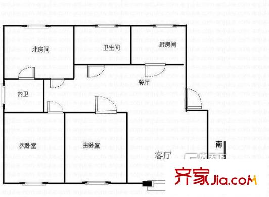 洋涇村戶型圖戶型圖 3室2廳2衛(wèi)1廚