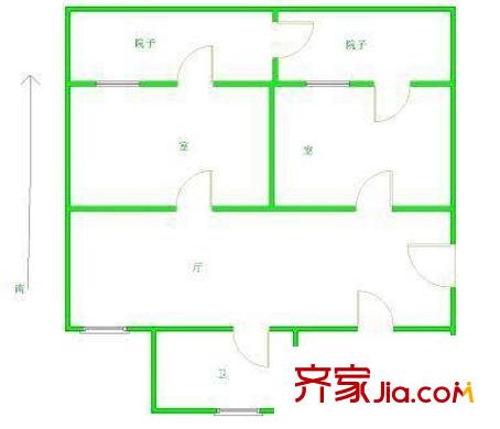 佳福國(guó)際大廈 2室 戶型圖