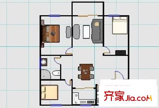 西美花苑 2室 戶型圖