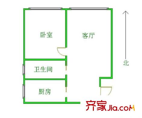 盛澤印染新村戶型圖戶型圖 1室1廳1衛(wèi)1廚