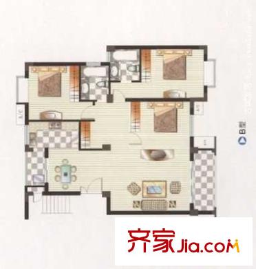 寶城小區(qū) 3室 戶型圖