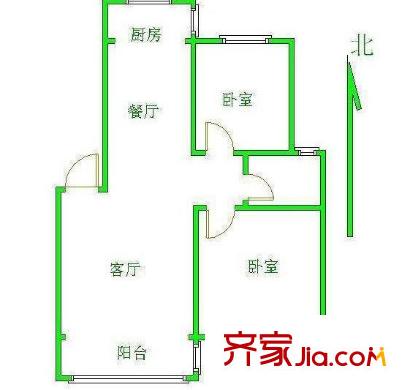 江南奧斯卡公寓戶型圖戶型圖 2室2廳1衛(wèi)1廚