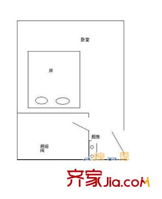第三大街住宅戶型圖戶型圖 1室1廳1衛(wèi)1廚