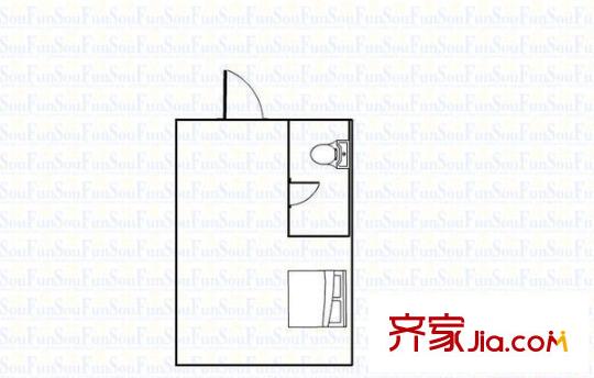 花樣城公寓戶型圖 戶型圖 1室1廳1衛(wèi)1廚
