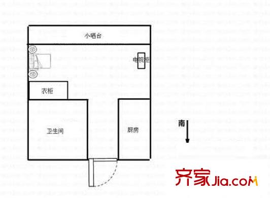 第三大街住宅戶型圖戶型圖 1室1廳1衛(wèi)1廚