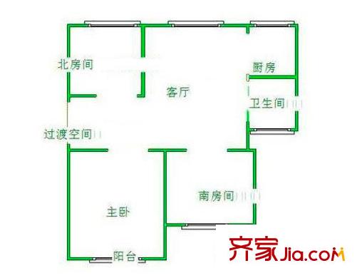 第三大街住宅戶型圖戶型圖 3室1廳1衛(wèi)1廚