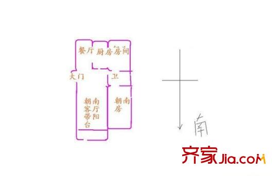 東百花巷 2室 戶型圖