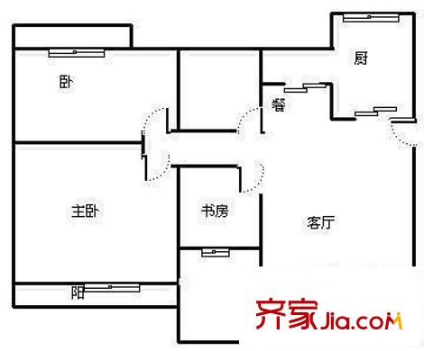 雅苑小區(qū)戶型圖戶型圖 3室2廳1衛(wèi)1廚