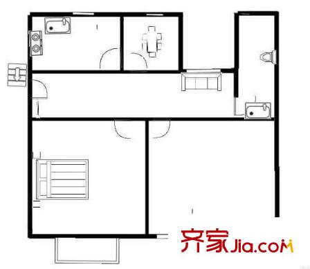 吳中商城花園戶型圖戶型圖 2室2廳1衛(wèi)1廚