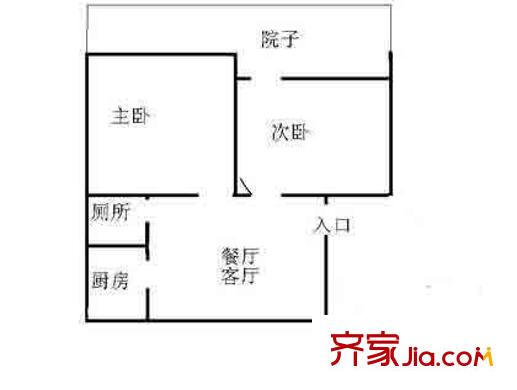 靈巖新村戶型圖戶型圖 2室2廳1衛(wèi)1廚