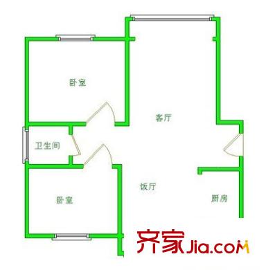 聚寶苑戶型圖戶型圖 2室2廳1衛(wèi)1廚