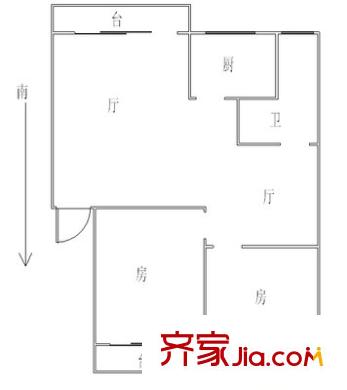 華恒家園戶型圖戶型圖 2室2廳1衛(wèi)1廚