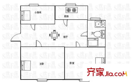 靈巖新村戶(hù)型圖戶(hù)型圖 3室1廳1衛(wèi)1廚