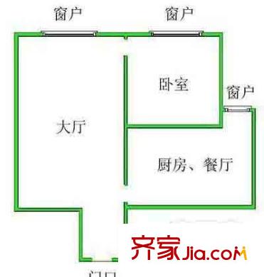 靈巖新村戶型圖戶型圖 1室1廳1衛(wèi)1廚