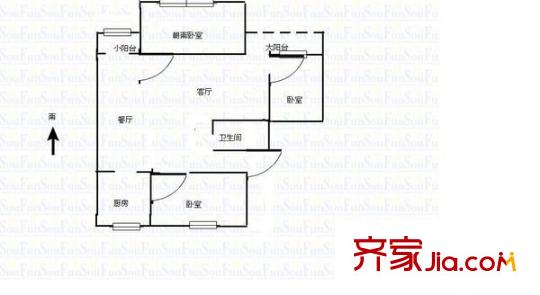 留茗花苑 3室 戶型圖