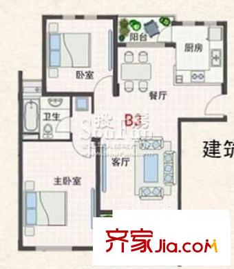 太湖帕堤歐二期戶型圖戶型圖 2室2廳1衛(wèi)1廚