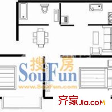 南浩街小區(qū)戶(hù)型圖戶(hù)型圖 2室2廳1衛(wèi)1廚