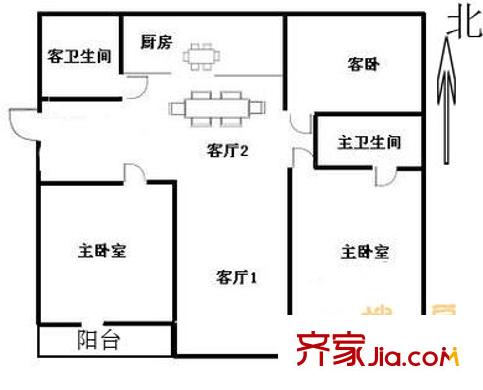 南浩街小區(qū)戶(hù)型圖戶(hù)型圖 3室2廳2衛(wèi)1廚