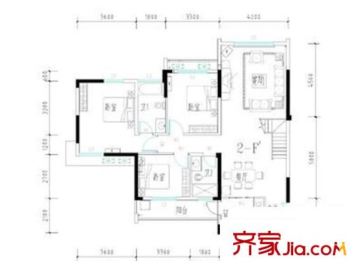 留茗花苑 4室 戶型圖