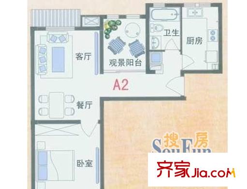 太湖帕堤歐二期戶型圖戶型圖 1室2廳1衛(wèi)1廚