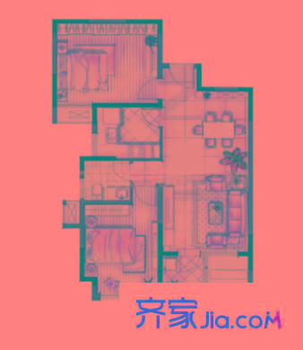 金楓國(guó)際戶型圖 戶型圖 2室1廳1衛(wèi)1廚