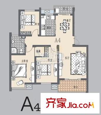 錦寧閣戶型圖戶型圖 3室2廳2衛(wèi)1廚